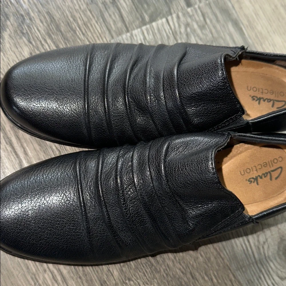 Clark’s Leather Slip-On Loafers chunky heal women’s black size‎ 8 - Picture 4 of 11